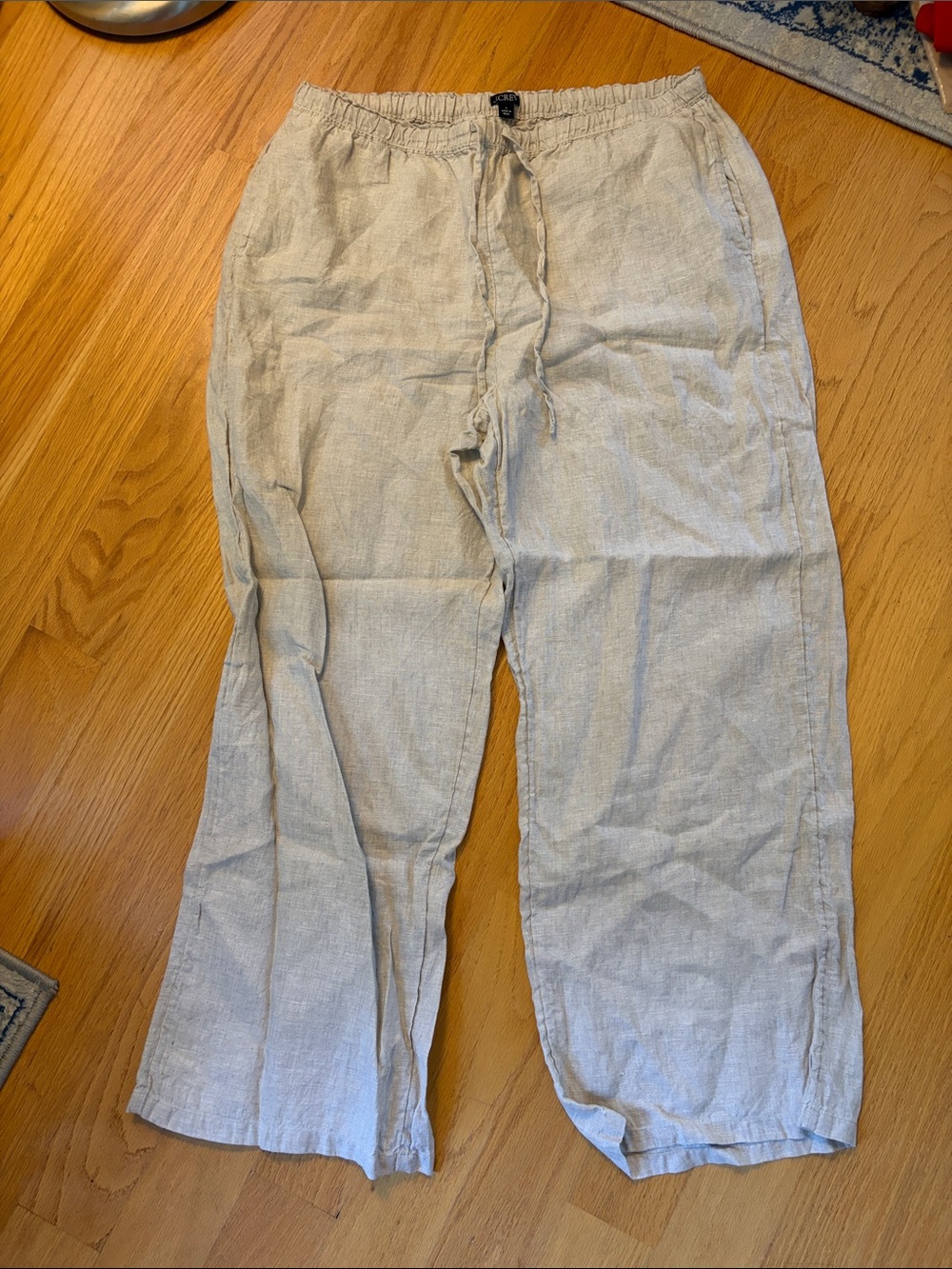 J. Crew Soleil Beige Linen Drawstring Pants